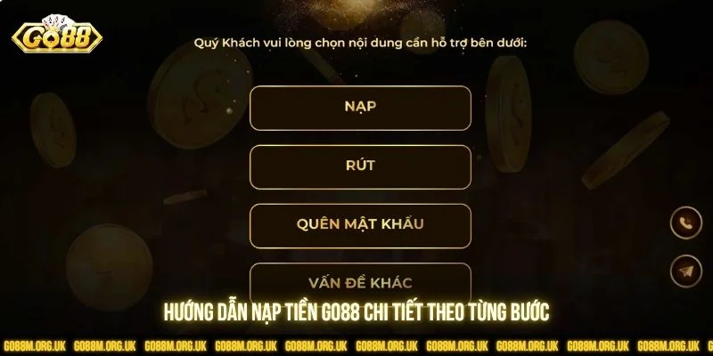 Các bước nạp tiền rất đơn giản